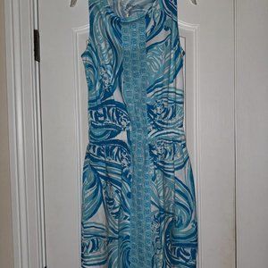 Lilly Pulitzer- Windward Dress Resort White & Blue- New Without Tags- Size XS